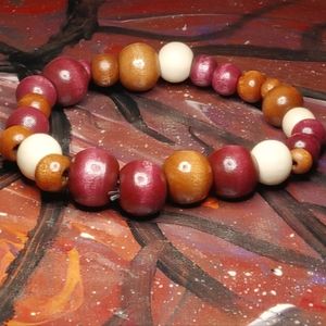 A brown wooden bracelet